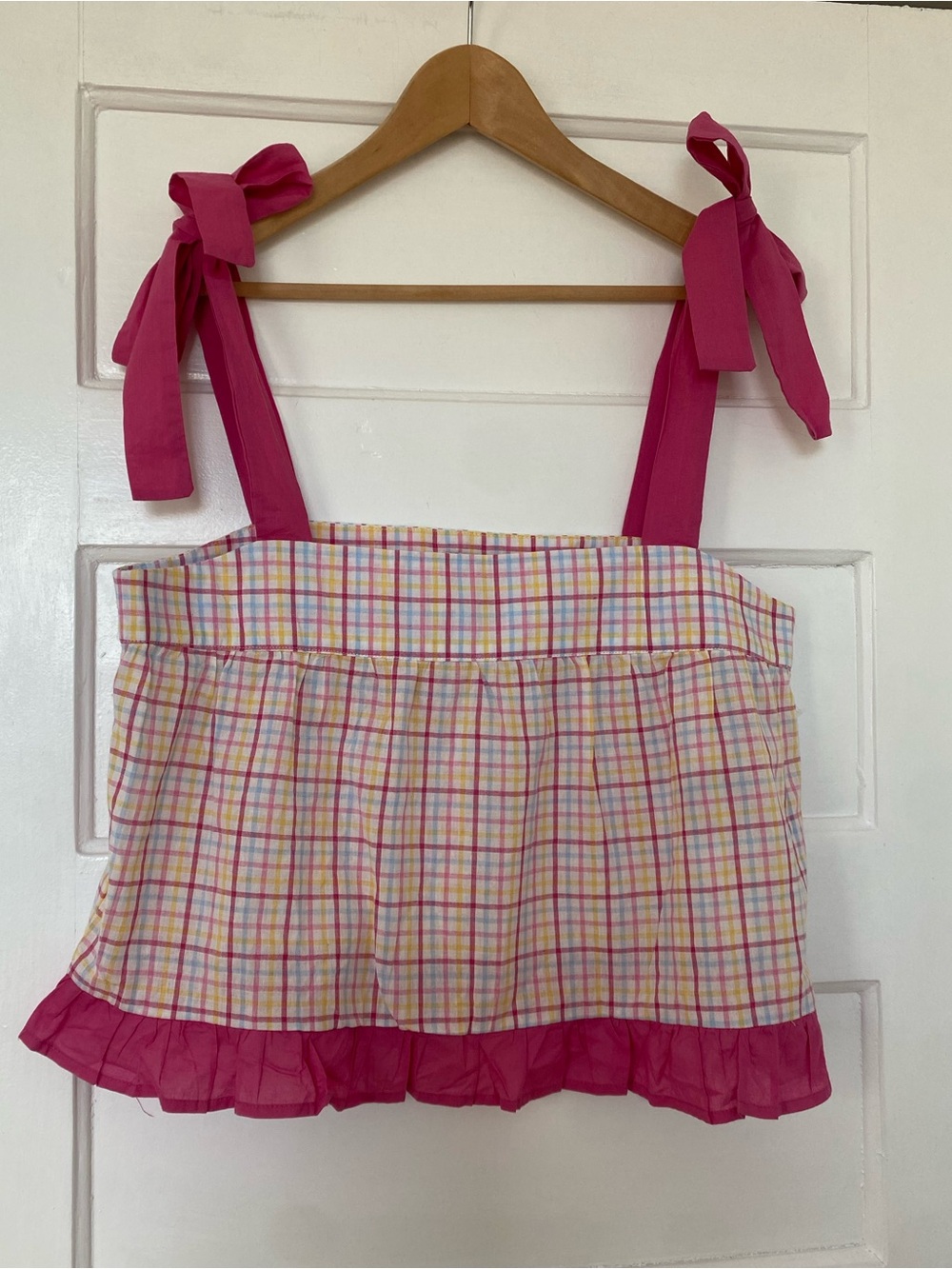 Maree Maree summer cotton check tie top